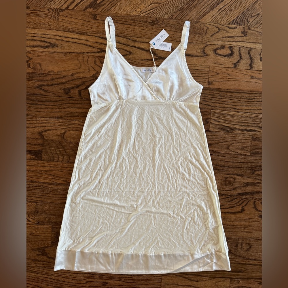 NWT Mersea Moon Dancer Sleep Dress Pajama Medium White Cream Lightweight